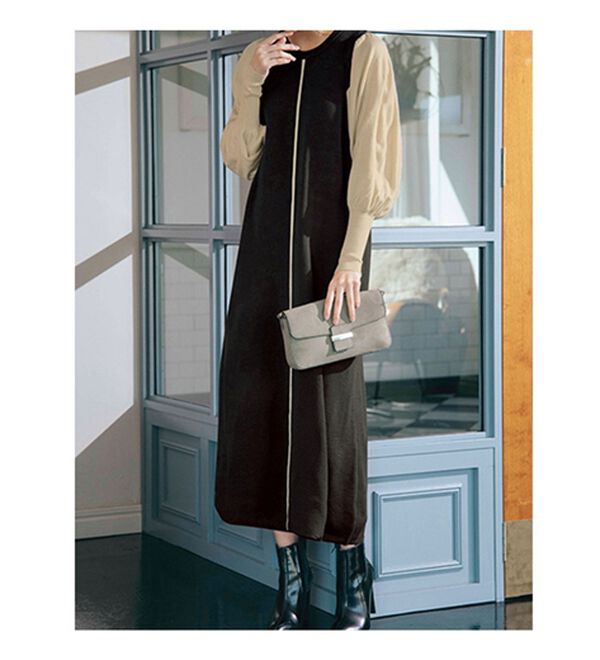 RANAN（ラナン）の「ボリューム袖アウトシームニットワンピース（ニットワンピース）」｜詳細画像