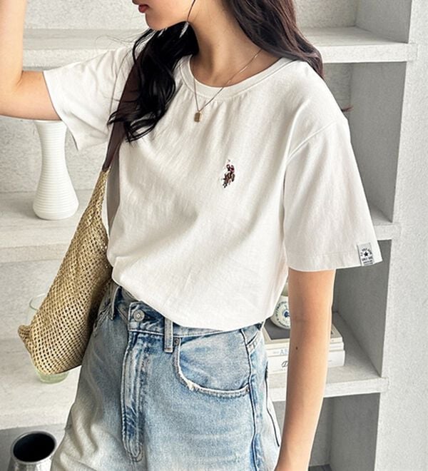 GeeRA（ジーラ）の「【ＵＳ．ＰＯＬＯ．ＡＳＳＮ】接触冷感ワンポイント刺繍Ｔシャツ（Tシャツ）」｜詳細画像