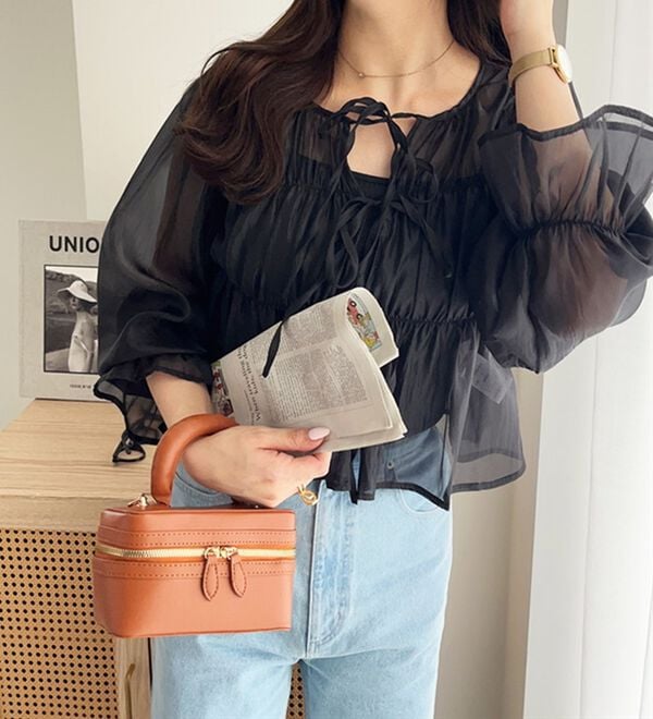 GeeRA（ジーラ）の「オーガンジーシアーブラウス（ブラウス）」｜詳細画像