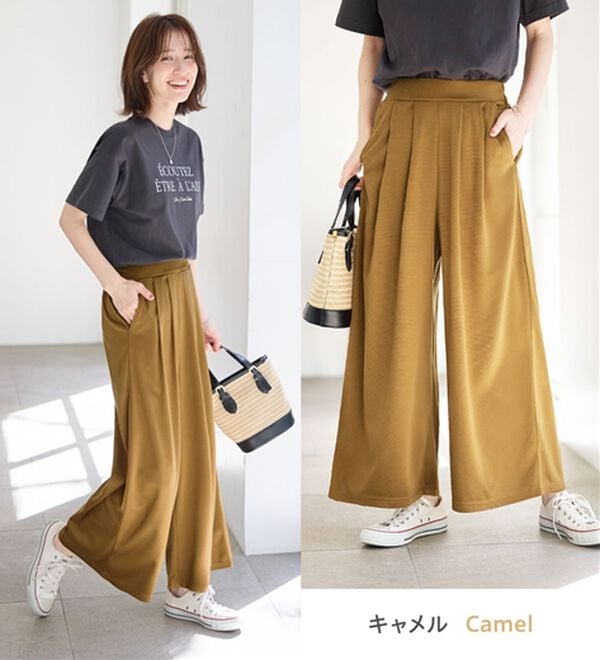 Viola e Viola（ヴィオラ エ ヴィオラ）の「楽ちんきれい美脚ワイドパンツ（ワイドパンツ・ガウチョ）」｜詳細画像