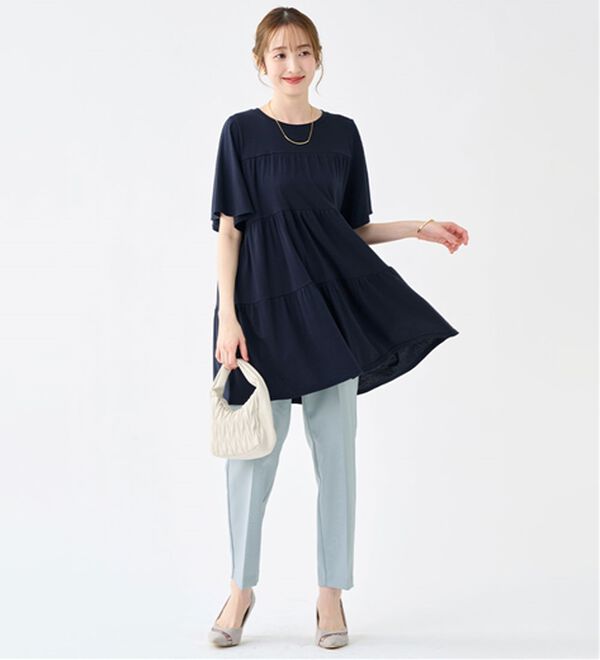 alotta（アロッタ）の「楽に可愛く！ふんわり綿混ティアードチュニック（チュニック）」｜詳細画像