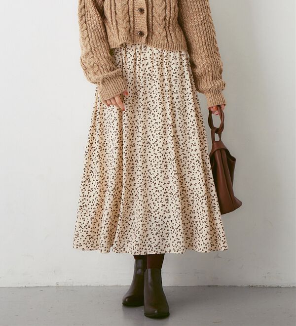 Viola e Viola（ヴィオラ エ ヴィオラ）の「裏地あったかふんわり裏起毛スカート（ロングスカート）」｜詳細画像