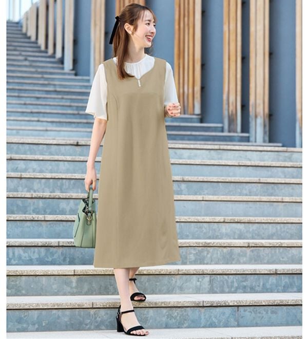 amoonオリーブ36 接触冷感】前後2WAYギャザーブラウス（半袖） - ベルーナ【公式】