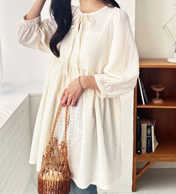 GeeRA（ジーラ）の「前後２ＷＡＹチェックペプラムチュニック（チュニック）」｜詳細画像