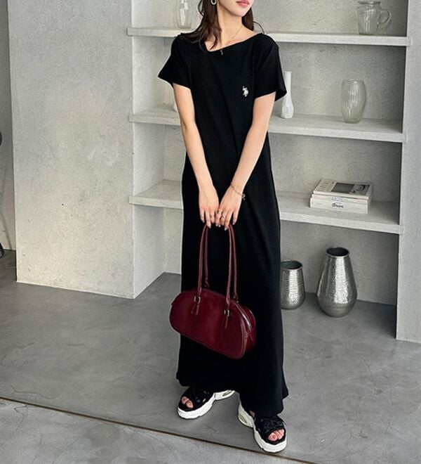 GeeRA（ジーラ）の「【ＵＳ．ＰＯＬＯ．ＡＳＳＮ】アシメネックリブカットソーワンピース（その他ワンピース）」｜詳細画像