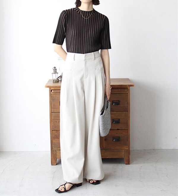 GeeRA（ジーラ）の「配色リブハイネックニット（ニット・セーター）」｜詳細画像