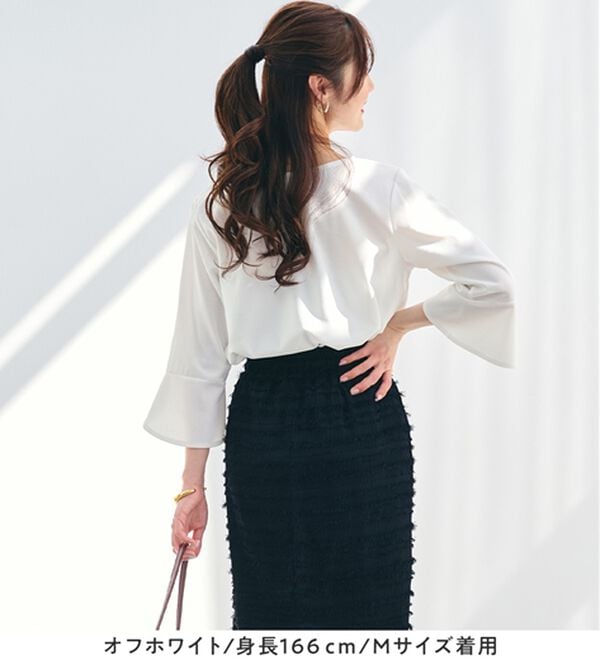 alotta（アロッタ）の「着痩せが叶う！チューリップ袖ブラウスＴシャツ（ブラウス）」｜詳細画像