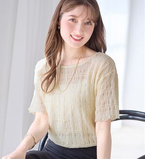 alotta（アロッタ）の「シアーシャーリングプルオーバー（カットソー）」｜アイボリー