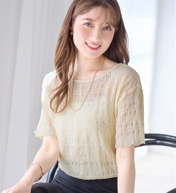 alotta（アロッタ）の「シアーシャーリングプルオーバー（カットソー）」｜アイボリー