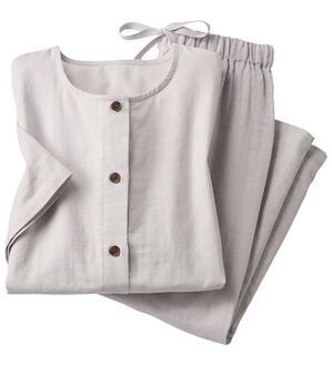 LAVIENNE（ラヴィエンヌ）の「【医師オススメ】夏に着たい！ダブルガーゼパジャマ（パジャマ・ルームウェア）」｜グレー