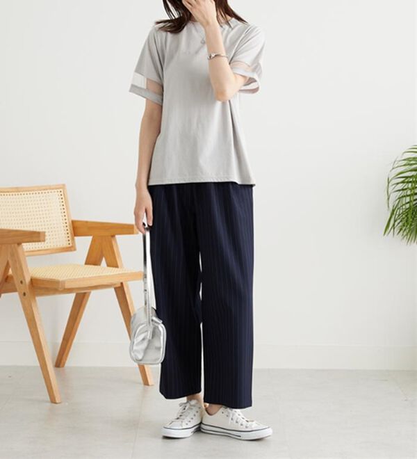 BELLUNA（ベルーナ）の「【接触冷感】ヒンヤリ冷感！箔プリントロゴプルオーバー（カットソー）」｜詳細画像