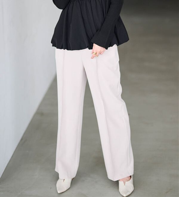 RANAN（ラナン）の「裏起毛美脚シルエットピンタックワイドパンツ（フルレングスパンツ）」｜詳細画像