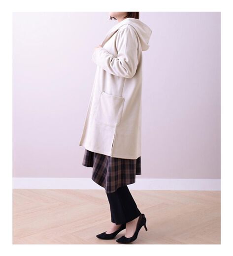 カデュネ アルパカ混ストールフードラインニットカーデ カデュネ 美品