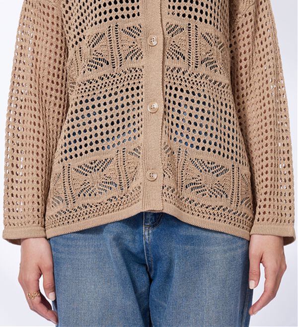 BELLUNA（ベルーナ）の「透かし編ニットカーディガン（ニットカーディガン）」｜詳細画像
