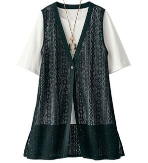 BELLUNA（ベルーナ）の「【Ｔシャツ付】透かしジレアンサンブル（ジレ）」｜詳細画像