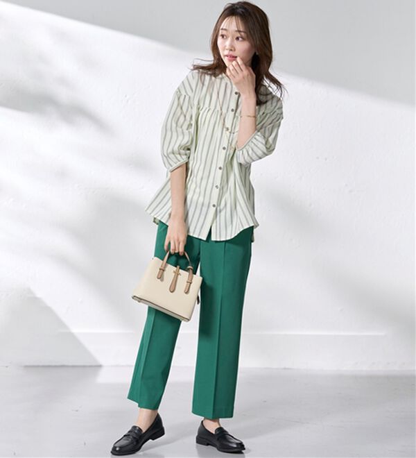 BELLUNA（ベルーナ）の「サラリ美脚見え！タック使いワイドパンツ（ワイドパンツ・ガウチョ）」｜詳細画像