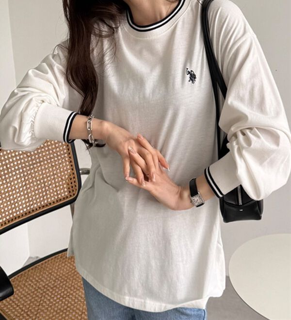 GeeRA（ジーラ）の「【Ｕ．Ｓ．　ＰＯＬＯ　ＡＳＳＮ．】配色ラインロンＴ（カットソー）」｜詳細画像