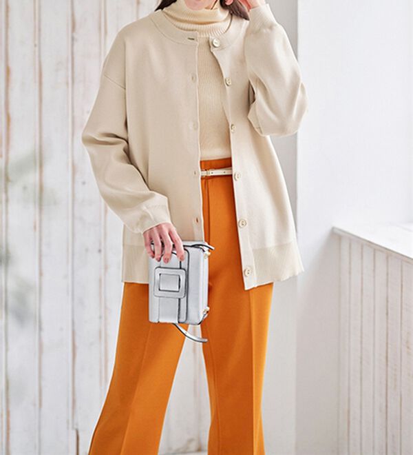 BELLUNA（ベルーナ）の「洗える！軽い！配色使いニットカーディガン（ニットカーディガン）」｜詳細画像