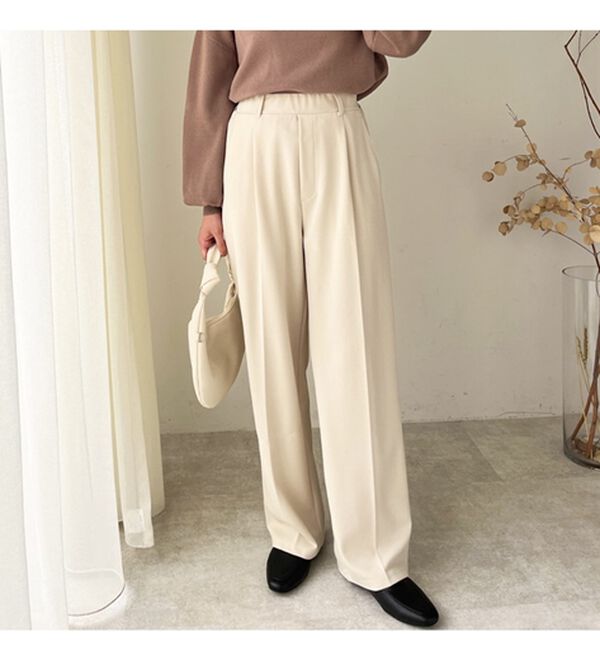 GeeRA（ジーラ）の「美脚魅せタックワイドスラックスパンツ（ワイドパンツ・ガウチョ）」｜詳細画像