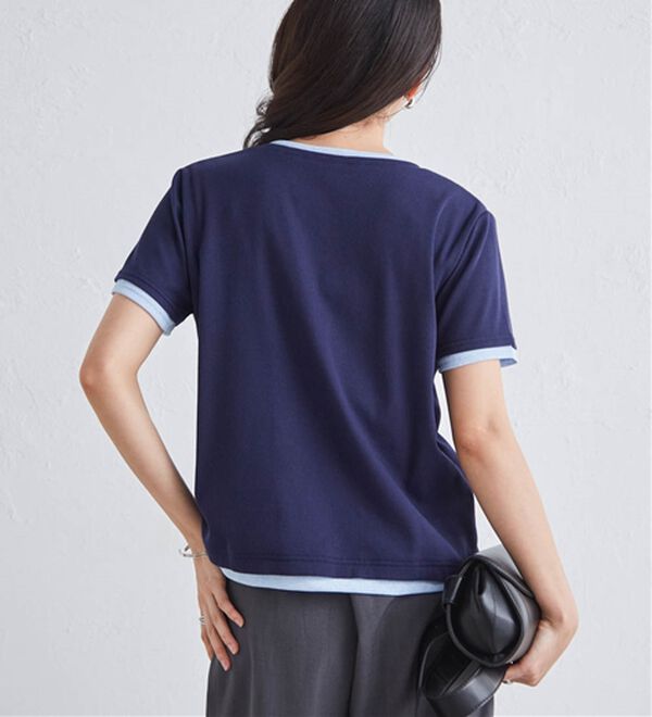 RANAN（ラナン）の「レイヤード風ヘンリーネックTシャツ（カットソー）」｜詳細画像