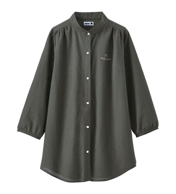 BELLUNA（ベルーナ）の「＜ｍｏｚ＞刺しゅうデザイン綿麻シャツ（シャツ）」｜詳細画像