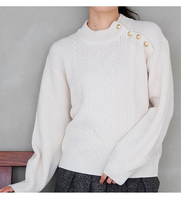 RANAN（ラナン）の「メタルボタンケーブルニット（ニット・セーター）」｜詳細画像