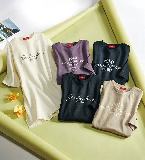 ルフラン（ルフラン）の「【ＰＯＬＯ　ＢＣＳ】刺しゅうプリント綿１００％Ｔシャツ（カットソー）」｜詳細画像