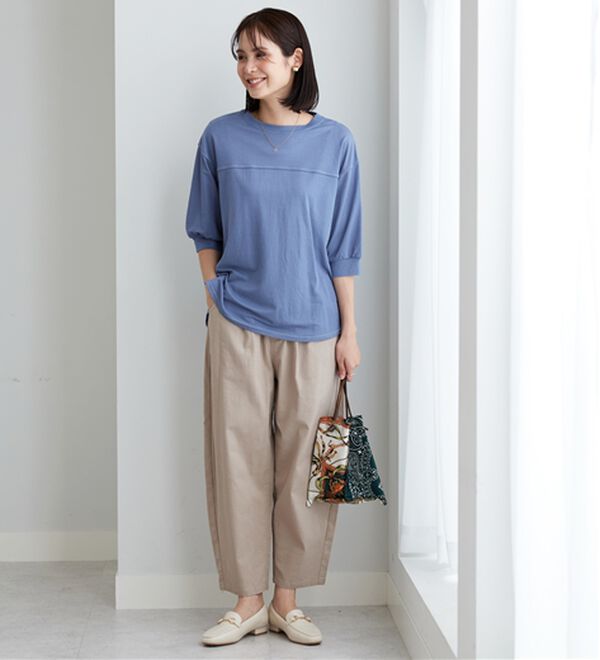 BELLUNA（ベルーナ）の「配色ステッチデザインプルオーバー（カットソー）」｜詳細画像