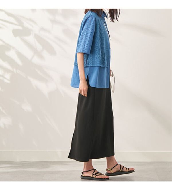 BELLUNA（ベルーナ）の「レース切替デザインシャツジャケット（シャツ）」｜詳細画像