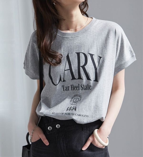 RANAN（ラナン）の「【汗シミ防止】カレッジロゴプリントT（Tシャツ）」｜詳細画像