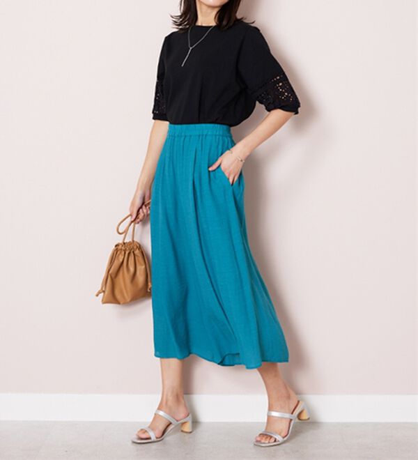 BELLUNA（ベルーナ）の「袖レース切替デザインプルオーバー（カットソー）」｜詳細画像