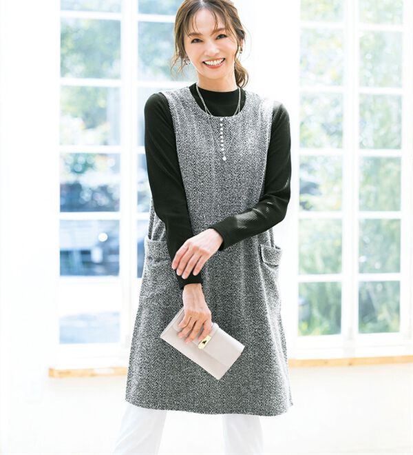 ルフラン（ルフラン）の「ツイード調ジャンパードレス＆トップスセット（ジャンパースカート）」｜詳細画像