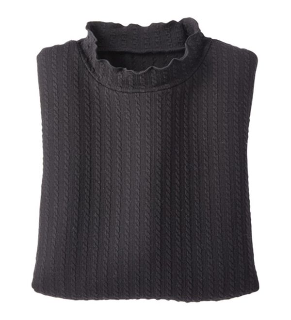 BELLUNA（ベルーナ）の「フリル衿ジャカードプルオーバー（カットソー）」｜黒