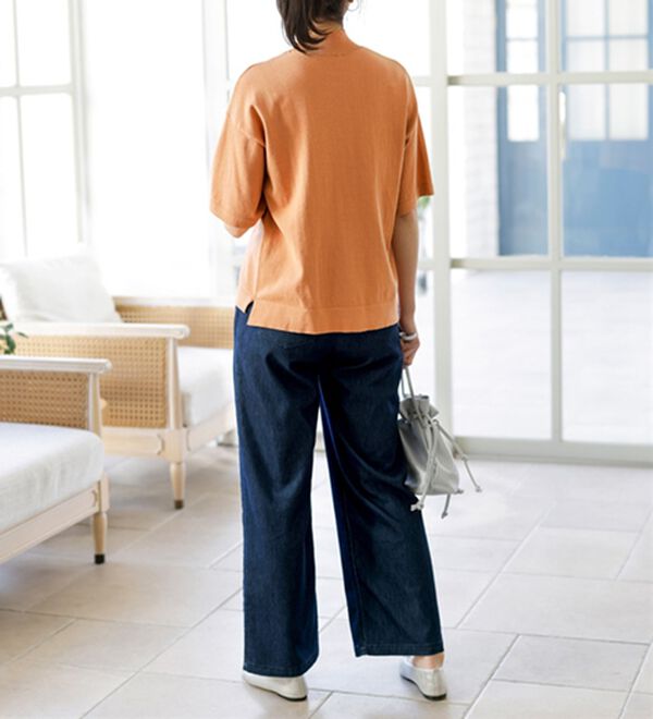 BELLUNA（ベルーナ）の「新感覚！メッシュデニムワイドパンツ（フルレングスパンツ）」｜詳細画像