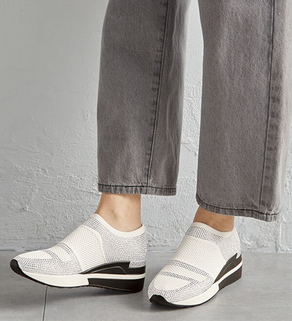 ルフラン（ルフラン）の「ビジューが煌めく美脚ニットスニーカー（スリッポン）」｜詳細画像