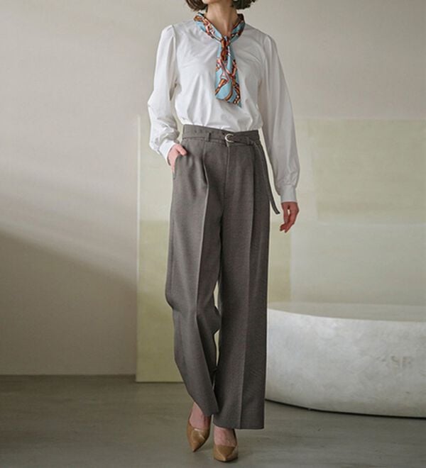 RANAN（ラナン）の「洗える！ベルト付ワイドパンツ（ワイドパンツ・ガウチョ）」｜詳細画像