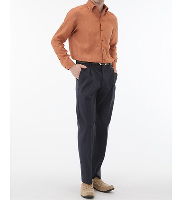 「＜コムルヴァン・オム＞大人のフレンチリネン１００％シャツ（メンズシャツ）」｜詳細画像