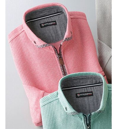 「＜ニコル　モリソン＞衿デザイン杢調トレーナー（メンズトレーナー）」