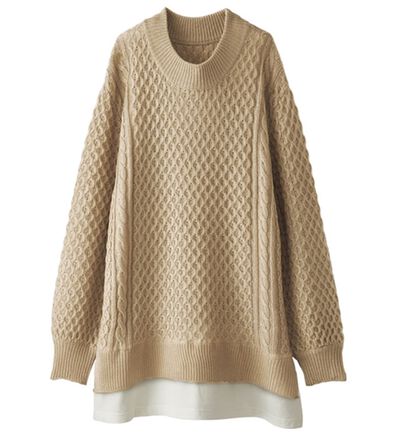 BELLUNA（ベルーナ）の「１枚でコーデが完成！重ね着風プルオーバー（ニット・セーター）」