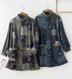 ルフラン（ルフラン）の「【２色組】和柄チュニック＜穂花～ほのか～＞（チュニック）」｜詳細画像