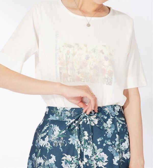 BELLUNA（ベルーナ）の「〈日比谷花壇〉シフォン重ねプルオーバー（カットソー）」｜詳細画像