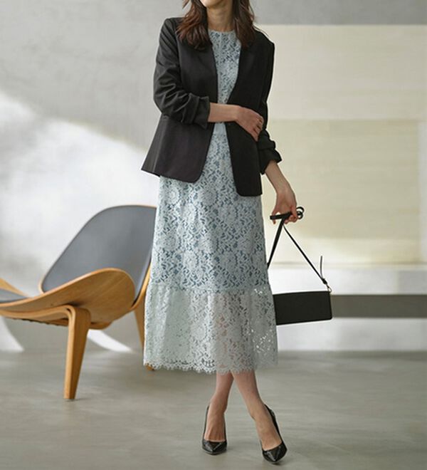 RANAN（ラナン）の「配色デザインレースワンピース（その他ワンピース）」｜詳細画像