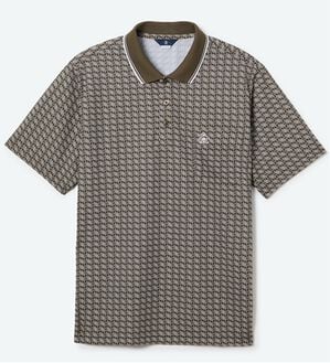 「＜マンシングウェア＞ＳＵＮＳＣＲＥＥＮモノグラムグラフィックプリント半袖ポロ（メンズポロシャツ）」｜ブラウン