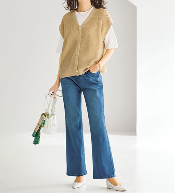 BELLUNA（ベルーナ）の「あぜ編ニット金ボタン使いアンサンブル（アンサンブル）」｜詳細画像