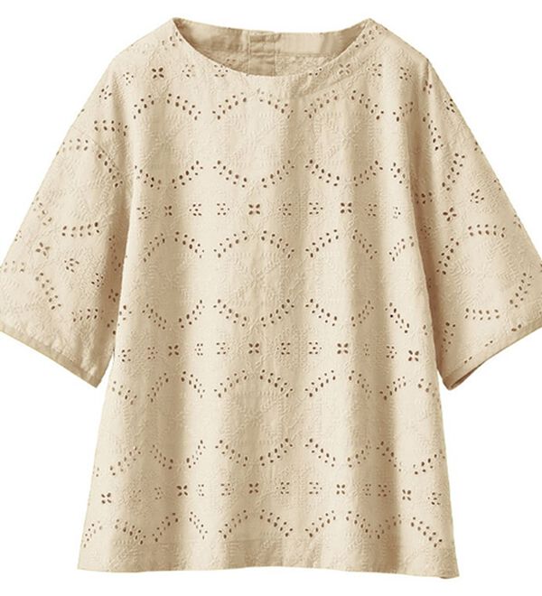 BELLUNA（ベルーナ）の「エンブロイダリーレースブラウス（ブラウス）」｜ベージュ