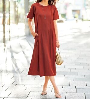 BELLUNA（ベルーナ）の「ヒンヤリ！タック使いかのこワンピース（カットソーワンピース）」｜詳細画像
