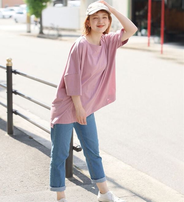 A HAPPY MARILYN（アハッピーマリリン）の「【視覚効果で細魅せシリーズ】ゆったりシルエット プルオーバー（カットソー）」｜詳細画像