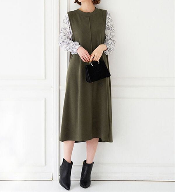 BELLUNA（ベルーナ）の「袖切替デザインハイネックワンピース（その他ワンピース）」｜詳細画像