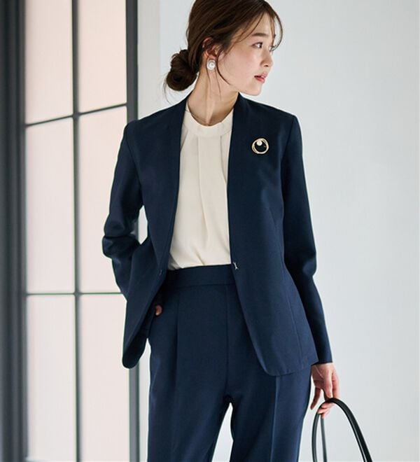 RANAN（ラナン）の「【選べる衿】洗える！多機能ベーシック２点セットスーツ（パンツスーツ）」｜詳細画像