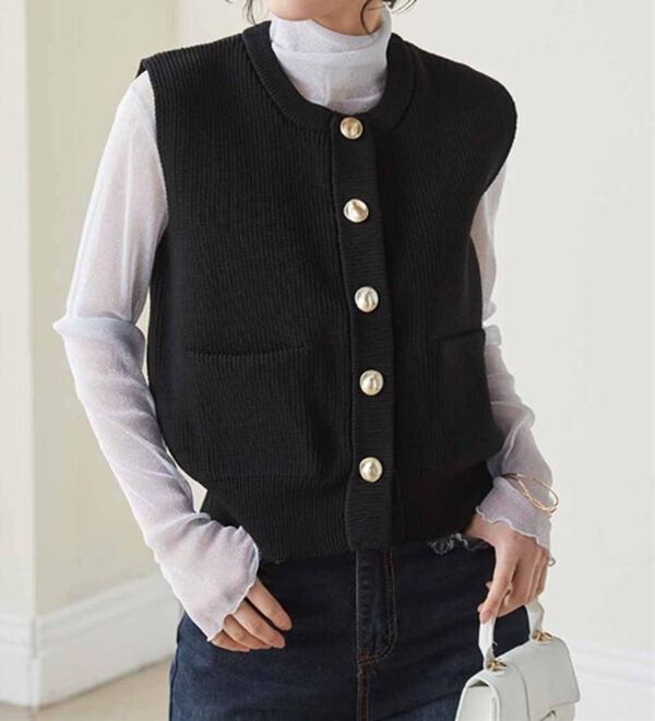 RANAN（ラナン）の「ニュアンスボタンニットベスト（ベスト）」｜詳細画像